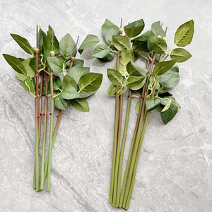 YOPIN-1614 Flor Artificial Individual con Tallo Largo <span class=keywords><strong>de</strong></span> Plástico, <span class=keywords><strong>Rosa</strong></span> para Boda - Product Image 2