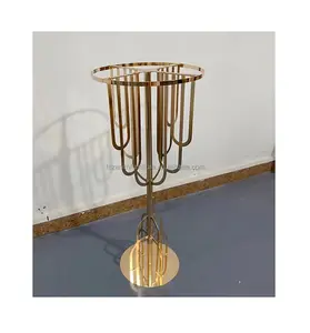 Table decoration center piece gold metal flower stand for wedding party table centerpiece