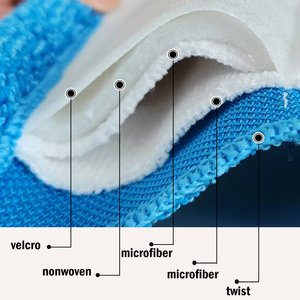Chiffon de nettoyage en microfibre extra-épais personnalisé de grande taille à forte absorption d'eau éponge de vadrouille plate torsadée pour sol - Product Image 6