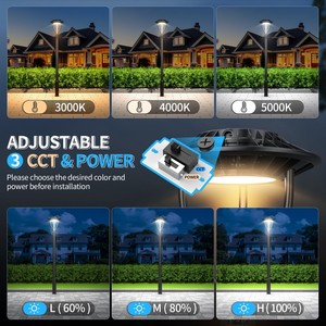 NGT Outdoor Lamp Post Light Waterproof LED AREA LIGHT 80W/60W/48W CCT TUNABLE Street Light for Backyard Garden Driveway - Product Image 4