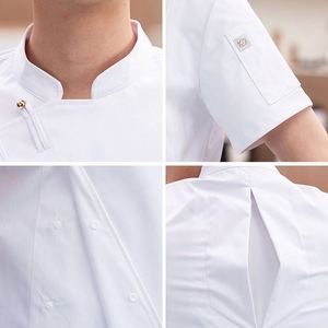 Uniformes de Chef para Restaurante y Hotel, Chaqueta de Manga Corta para Camarero, Ropa de Trabajo para Catering, Venta al Por Mayor de Fábrica, Personalizable - Product Image 2