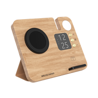 Nouveaux produits en vedette Conception pliable 4 en 1 Support de chargeur sans fil en bois multifonction 15W charge sans fil magnétique rapide