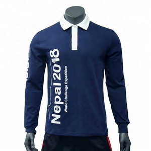 China por encargo 100% algodón Polo diseño manga larga para hombre Polo camiseta - Product Image 1