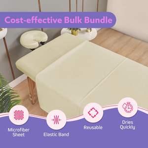 Draps <span class=keywords><strong>de</strong></span> lit <span class=keywords><strong>de</strong></span> spa en microfibre 3 pièces 4 ensembles résistants à l'huile doux accessoire sans plis <span class=keywords><strong>housse</strong></span> <span class=keywords><strong>de</strong></span> <span class=keywords><strong>table</strong></span> <span class=keywords><strong>de</strong></span> <span class=keywords><strong>massage</strong></span> - Product Image 3