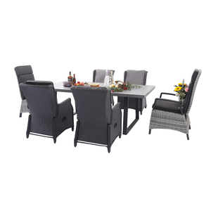 Juegos de jardín al aire libre <span class=keywords><strong>MIA</strong></span> Mimbre 6 piezas Muebles de patio al aire libre Juego de comedor cuadrado - Product Image 1