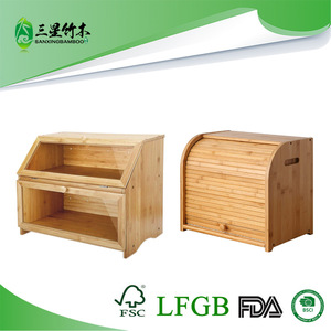 Bamboo and wood bread boxes, bread storage boxes, <b>kitchen</b> dustproof food storage boxes, baking bread storage boxes, wholesale - Product Image 5