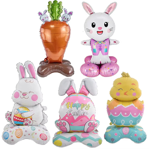 Globos grandes de Pascua de pie conejito conejo pollo huevo en forma de globo de papel de aluminio para Feliz Pascua fiesta de cumpleaños hogar primavera decoraciones - Product Image 1
