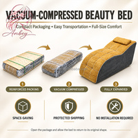 Lit de massage de luxe pour SPA, rembourré en cuir PU, avec cadre métallique, ergonomique, inclinable, pour salon de beauté