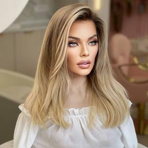 Offre Spéciale 12A qualité <span class=keywords><strong>cheveux</strong></span> Ombre blonde vierge cuticule aligné européen <span class=keywords><strong>cheveux</strong></span> humains avant de lacet perruques avec longue <span class=keywords><strong>frange</strong></span> latérale - Product Image 3