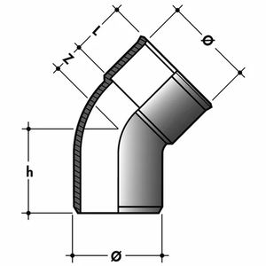 Smooth Surface <b>PVC</b> M-F 45° Bend Ø 100 UPVC Pipe Fitting with <b>Glue</b> Connection Forged Bushing Model-Head Casting Techniques - Product Image 4