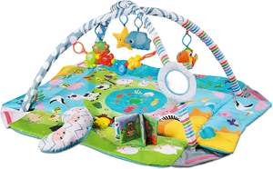 Baby Play Mat Plus Espejo y almohada Libro musical Ball Pit 5 en 1 Actividad Gimnasio Gatear Mat para niños recién nacidos - Product Image 5