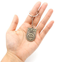 3D Zinklegierung Fußballverein Logo Schlüsselanhänger Fußball-Fan Souvenir Schlüsselring Individuelles Geschenk