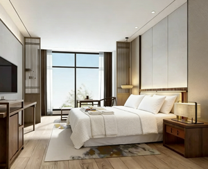 Juego de Muebles de Dormitorio Personalizados Modernos de Madera para <span class=keywords><strong>Hotel</strong></span> Fairfield Inn by <span class=keywords><strong>Marriott</strong></span>, Muebles de Panel de Madera para Apartamentos y Resorts - Product Image 4