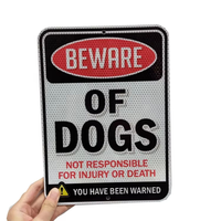 Panneau composite en aluminium personnalisé avec texte, résistant aux rayures et à la décoloration, pour avertissement canin