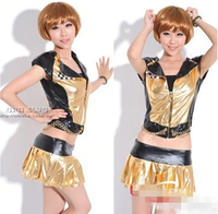 Robe plissée en satin mat teint, polyester et élasthanne, tissu extensible quadridirectionnel, tissu métallisé doré bronzé pour costume de scène