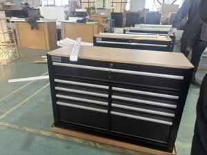 9 दराज मोबाइल उपकरण कैबिनेट नाई की दुकान कैबिनेट वर्क ट्रॉली के साथ लकड़ी के शीर्ष रोलिंग उपकरण कैबिनेट के साथ - Product Image 4