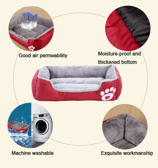 Wholesale Customize Soft Comfortable Breathable Dog Sofa Bed Dog Nest Large Accessories Rectangle Pet Bed For Dog Cat