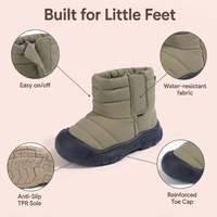 Bottes d'hiver et d'automne chaudes pour enfants, unisexes, solides, antidérapantes, imperméables, chaussures courtes pour enfants, usage quotidien