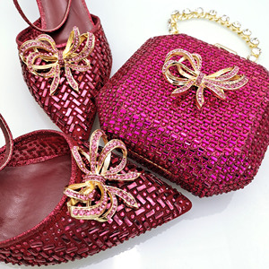 Zapatos de tacón alto de lazo de alta calidad para mujer, tacones de boda, zapatos de baile con bolso a juego, modelo BERT, conjunto óptimo de herramientas de sonido. - Product Image 6