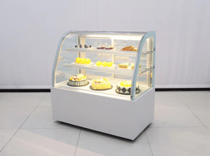 מיני-קייק-showcase מאפייה שולחן תצוגה מודרני מקרר ראווה מראה מקרר ראווה מסתובב עם מגירה - Product Image 2