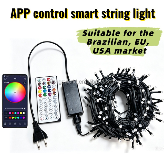 APP Control Smart RGB String Lights 110V or 220V 16 Million Colors Effects for Brazil EU USA market Festive Christmas Decor
