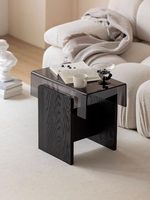 Table basse portable en bois massif de style Wabi-sabi pour la maison et le balcon - Écologique et simple pour un usage domestique