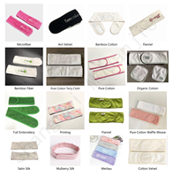 Bandeau en tissu éponge avec velcro BELLE WORLD, logo brodé personnalisé, réglable, antidérapant, lavable, pour maquillage, sport, douche, spa