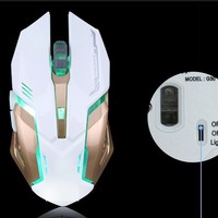 K6 Souris de jeu à chargement sans fil ergonomique pour droitier Caractéristiques mécaniques silencieuses Lumière LED Pro Gamer Mouse