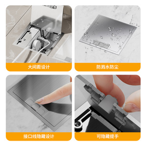 Stainless Steel Floor <b>Socket</b> 5 Outlets IP44 Waterproof Ground Installation <b>With</b> <b>Usb</b> Port - Product Image 5