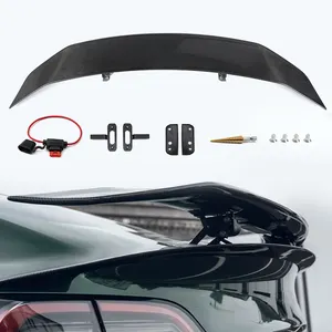 Carbon Fiber Automatic Adjustable Rear Trunk Tail Boot Lift Car Spoiler wing For Tesla model 3