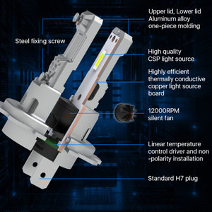 Set di 2 Lampadine LED 9005 HB3 12V 100W 10000Lm per Fari Auto, Compatibili Canbus, Serie V25 Plug and Play - Product Image 3