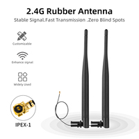 Antena RF Plegable Vertical Omnidireccional de 12dBi, 2.4G, ABS, con Base Negra, YS-R15, para Router WiFi