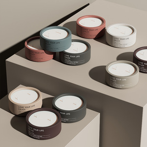 Portacandele di Natale di lusso di lusso di colore opaco profumato portacandele in ceramica vuoto - Product Image 3