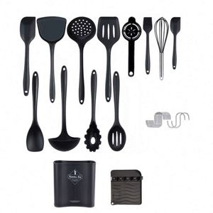 Ensemble d'ustensiles de cuisine en silicone résistant à la chaleur : spatule, cuillère, brosse, fouet - Product Image 1
