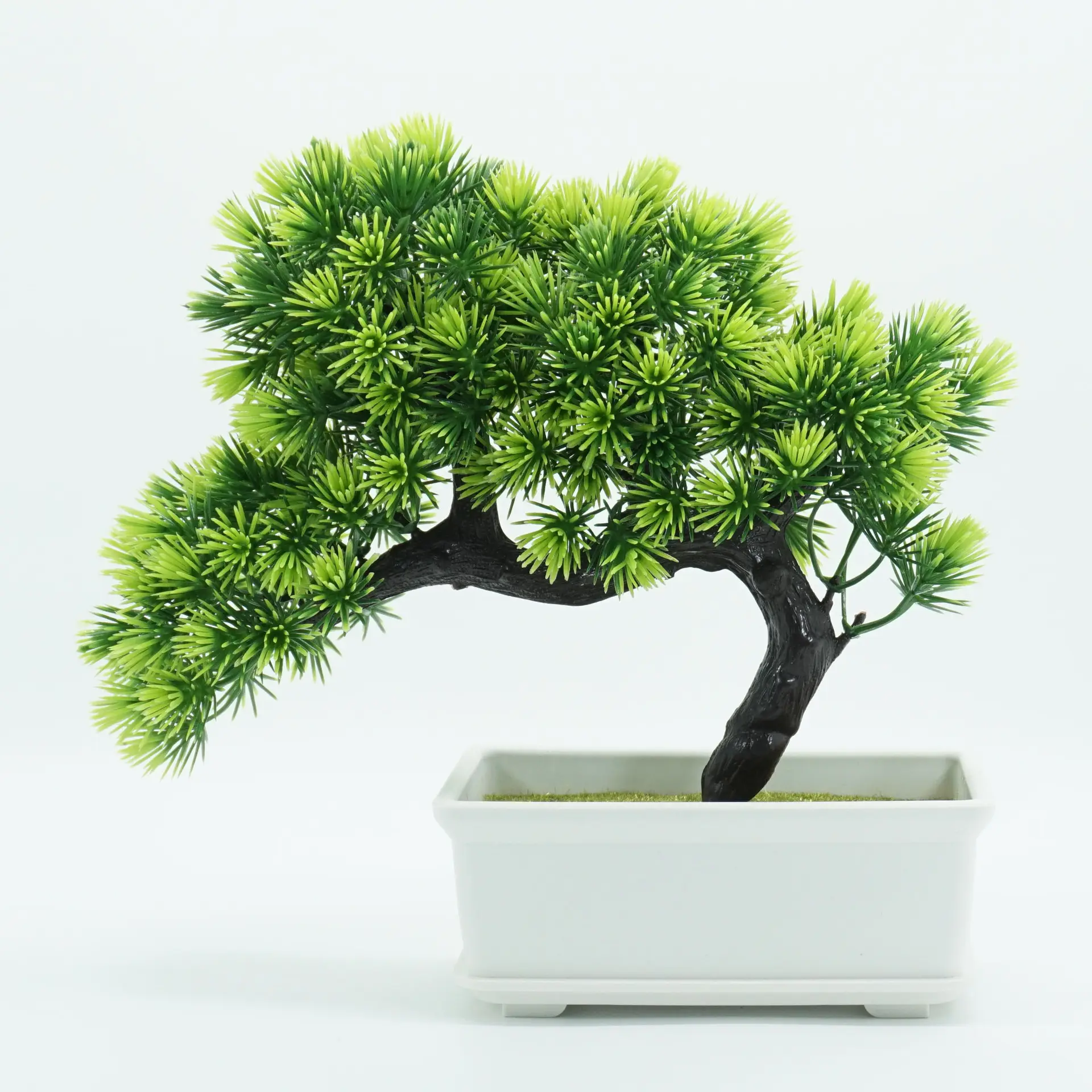 Wholesale desktop bonsai ornament mini green plants plastic artificial bonsai plants for outdoor indoor decoration