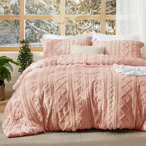Tufted Boho <span class=keywords><strong>Comforter</strong></span> thiết lập thân thiện với môi Vua kích thước với gối shams Chic thêu giường thiết lập mềm Jacquard <span class=keywords><strong>Comforter</strong></span> - Product Image 5