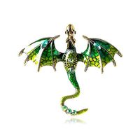 Strass dinosaure Animal épinglette cristal Dragon ailes Badge manteau épingle émail ptérosaure Dragon broche broche pour femmes hommes