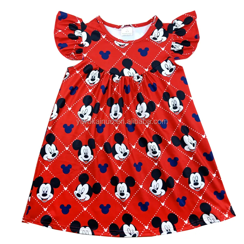 baby girls summer dress cartoon pattern boutique dresses wholesale floral cute girls fashionable clothes