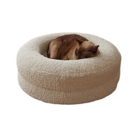 Lit rond pour animaux de compagnie personnalisable et durable, en mousse à mémoire de forme de luxe, amovible et lavable