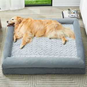 Extra Large Orthopedic Dog Bed - Washable Pet <b>Sofa</b> with Removable <b>Waterproof</b> <b>Cover</b>, Bolster Edge Support for Joint Relief - Product Image 1