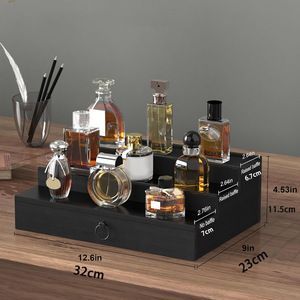 Étagère à parfums à plusieurs niveaux, boîte de rangement en bois pour bureau, organisateur de présentation multi-couches pour collection de parfums masculins - Product Image 3