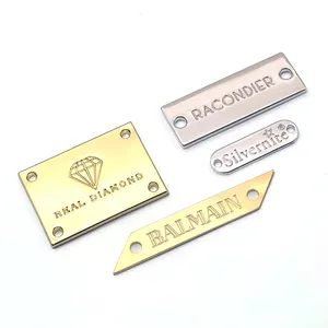 OEM Disponible Material Personalizado Acero Inoxidable Latón Hierro Aleación de Zinc Metal Marca Logo Etiqueta de Nombre Para Bolso