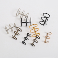 Accessoires de reliure pour carnet DIY, anneaux métalliques noirs de 25 mm de diamètre intérieur, 3 anneaux, 25x25x40mm, clip de reliure