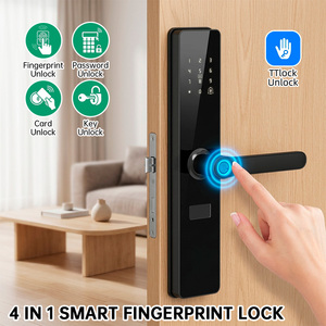 Serrure de porte intelligente KERUI TTlcok, déverrouillage universel pour maison, hôtel, sécurité électronique, contrôle par application, empreinte digitale/mot de passe/clé/carte - Product Image 1