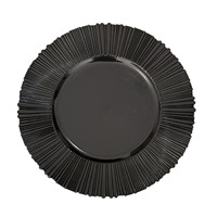 Assiette de présentation noire de 13 pouces pour décoration d'église et réception de mariage, sous-assiette de restaurant