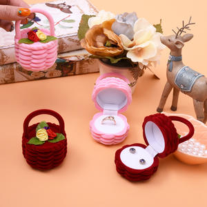 Cesto di fiori di tipo cartone animato affollando contenitore di monili contenitore di monili floccaggio macchina diretta della fabbrica che si affolla tessuto in velluto per monili - Product Image 4