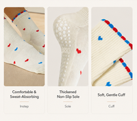 Chaussettes de yoga pour femmes en coton tricoté, antidérapantes pour fitness et Pilates, séchage rapide, écologiques, avec logo sur le revers, personnalisables