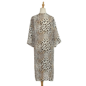 Chal Largo Reversible con Estampado de Leopardo para Mujer, de Poliéster, Elástico en Cuatro Direcciones, Absorbente de Sudor, de Secado Rápido, para Verano, Playa y Viajes - Product Image 3