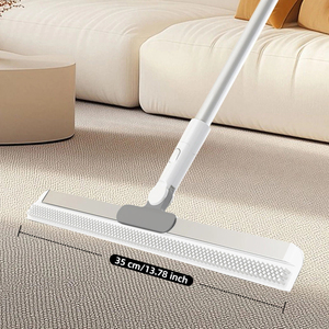 Hộ gia đình sàn scraper ma thuật chổi nhôm xử lý với Silicone lưỡi sàn gạt nước kính công cụ làm sạch sàn giống cây chổi - Product Image 1