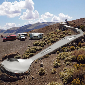 Stainless Steel 304 Eco-Friendly Contemporary Salad Spoon for <b>Camping</b> Travel - Product Image 3